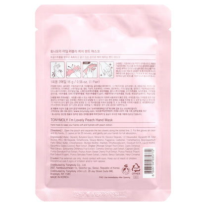 TonyMoly, I'm Lovely Peach, Hand Mask, 1 Pair, 0.56 oz (16 g)