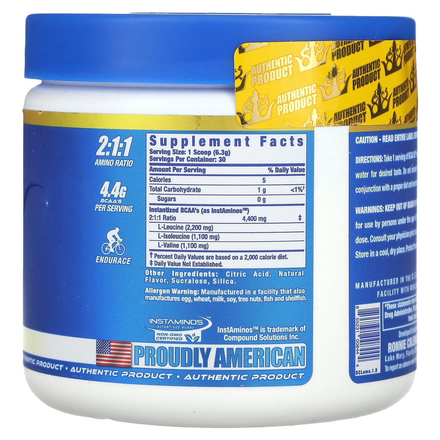 Ronnie Coleman, Vital Edition, BCAA XS, Lemonade, 6.67 oz (189 g)