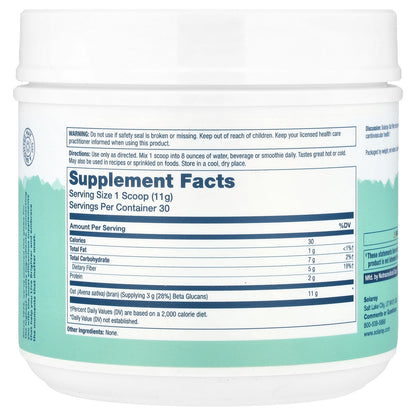 Solaray, Oat Fiber Powder, Unflavored, 11.6 oz (328 g)