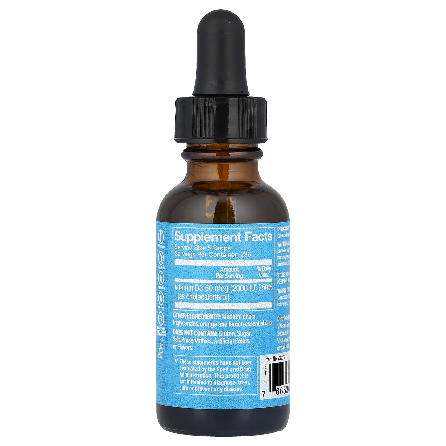 The Vitamin Shoppe, Liquid Vitamin D3, Citrus, 50 mcg (2,000 IU), 1 fl oz (30 ml)