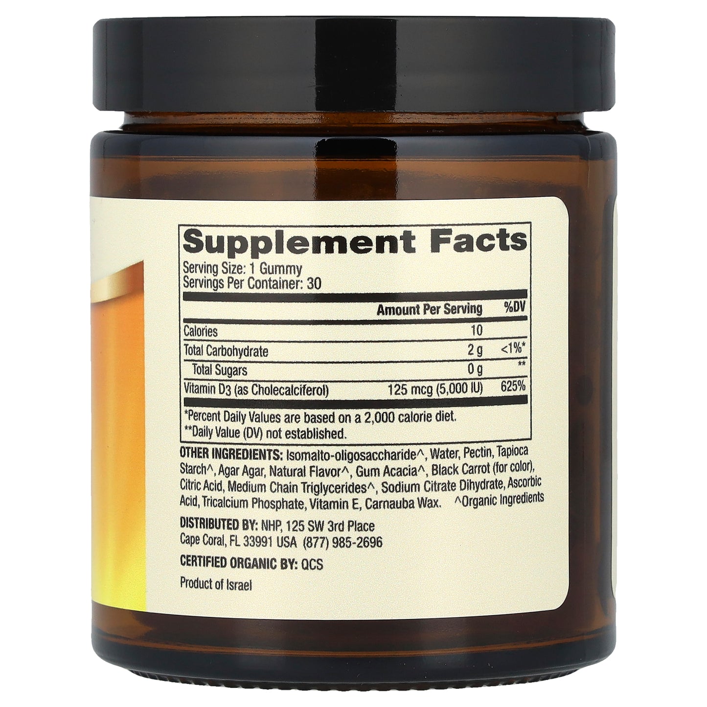 Dr. Mercola, Organic Vitamin D3 Gummies, Natural Cherry, 125 mcg (5,000 IU), 30 Gummies