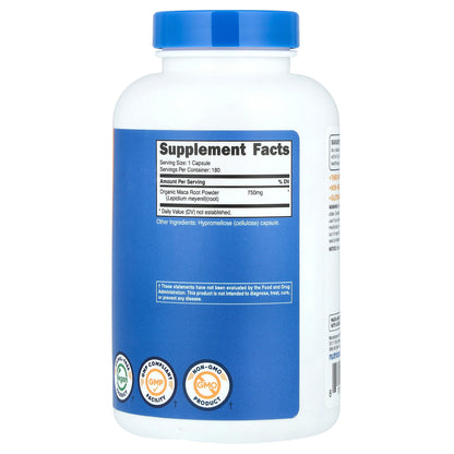 Nutricost, Maca Root, 750 mg, 180 Capsules