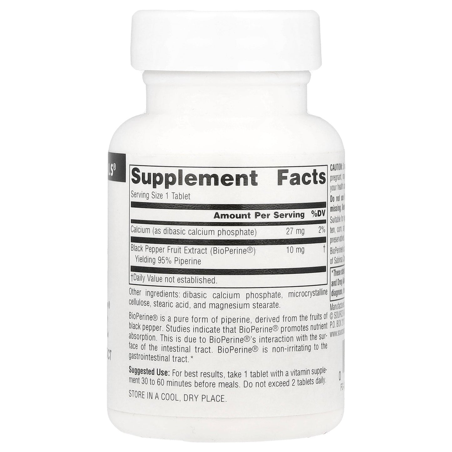 Source Naturals, BioPerine®, 60 Tablets