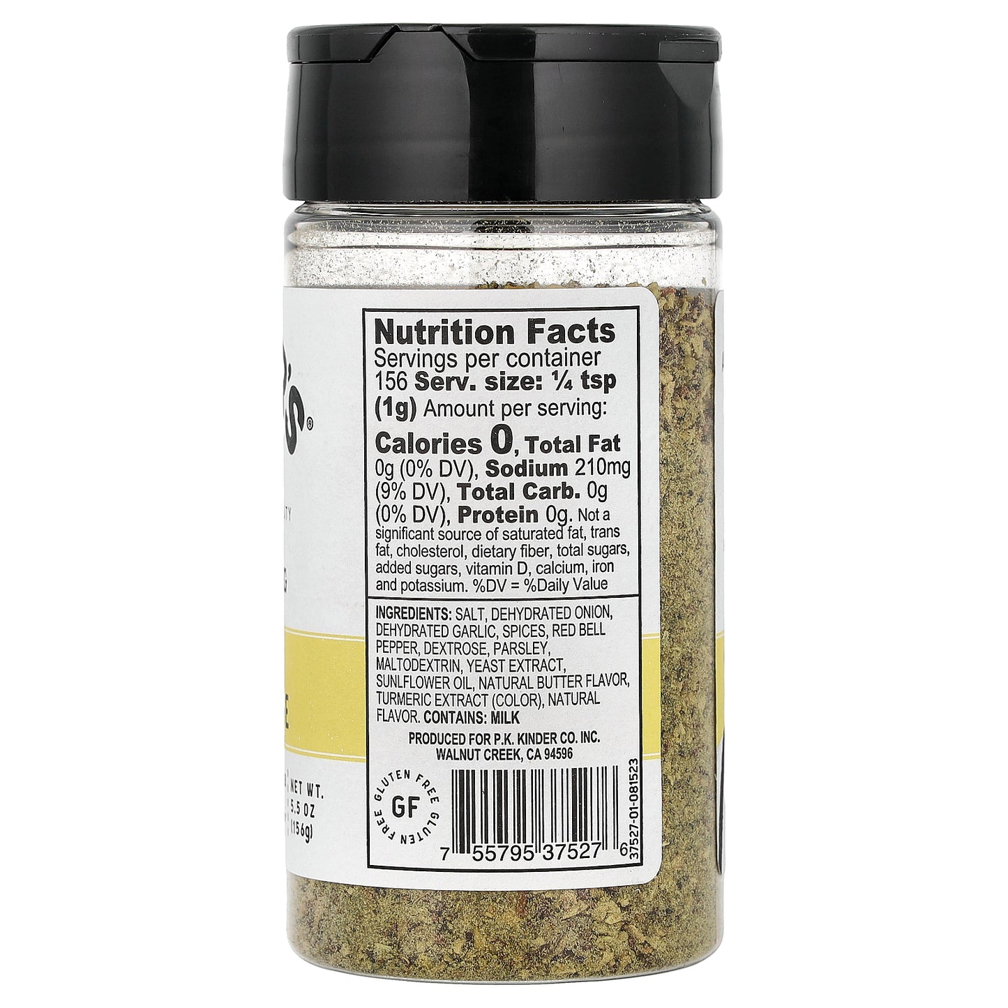KINDER'S, Seasoning, Buttery Steakhouse, 5.5 oz (156 g)