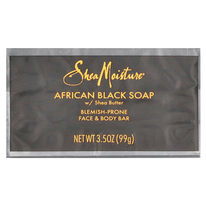 SheaMoisture, African Black Bar Soap with Shea Butter, Blemish Prone Face & Body, 3.5 oz (99 g)