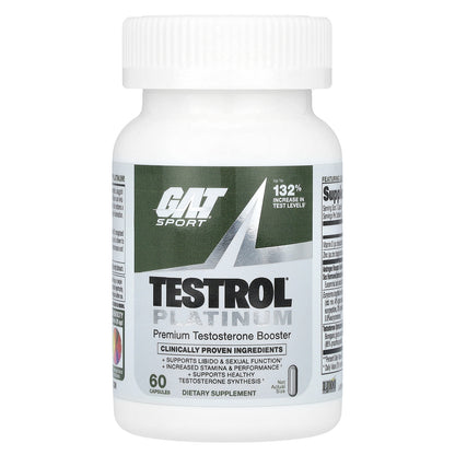 GAT, Testrol® Platinum, Premium Testosterone Booster, 60 Capsules