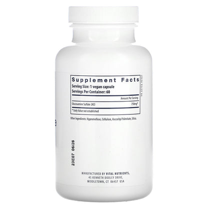 Vital Nutrients, Vegan Glucosamine Sulfate, 120 Vegan Capsules (750 mg per Capsule)