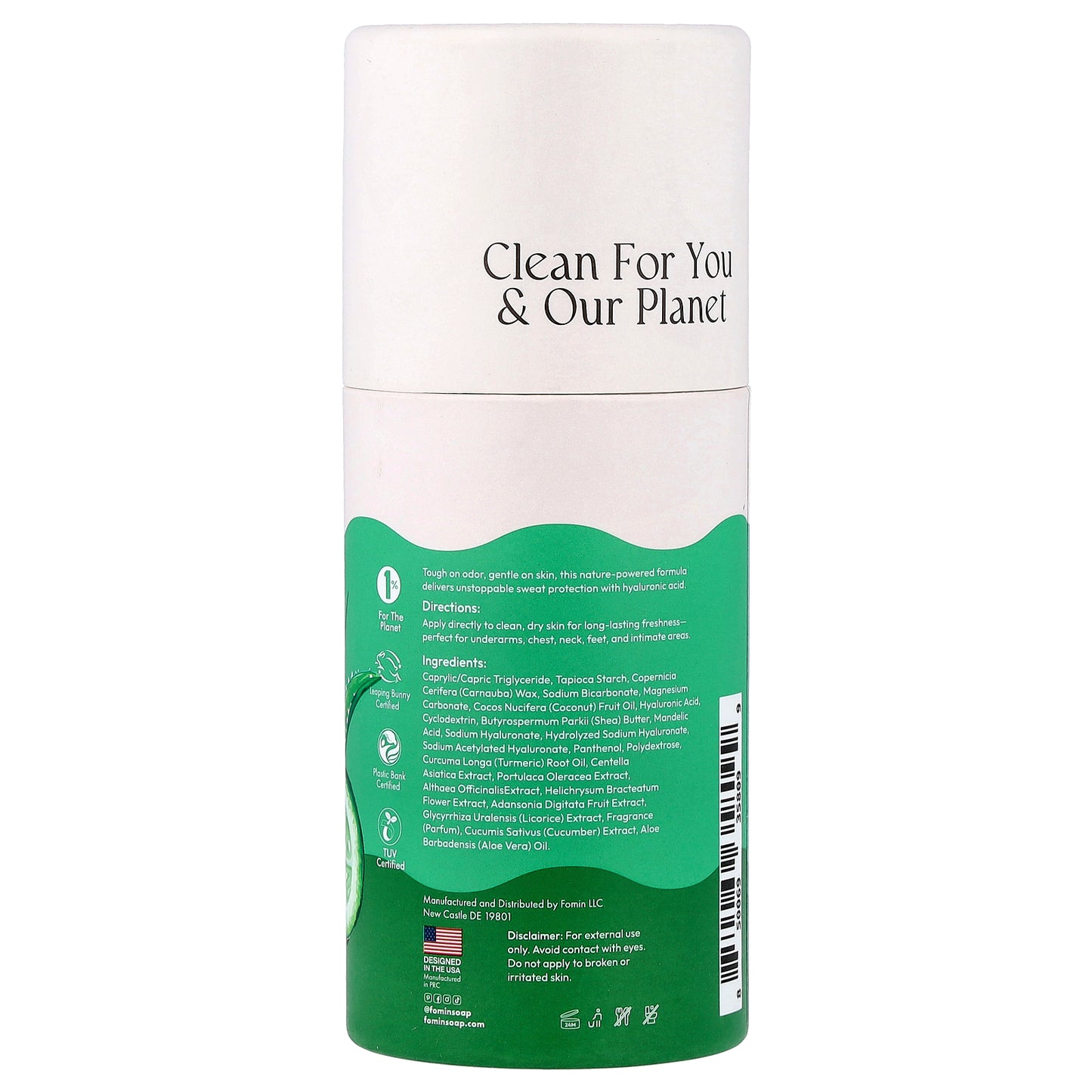 fomin, Whole Body Deodorant, Aluminum Free, Cucumber Aloe, 1.76 oz (50 g)