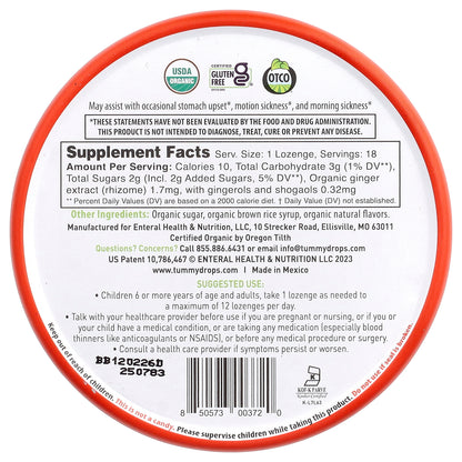 Tummydrops, Organic Fall Harvest Apple Ginger, 18 Lozenges