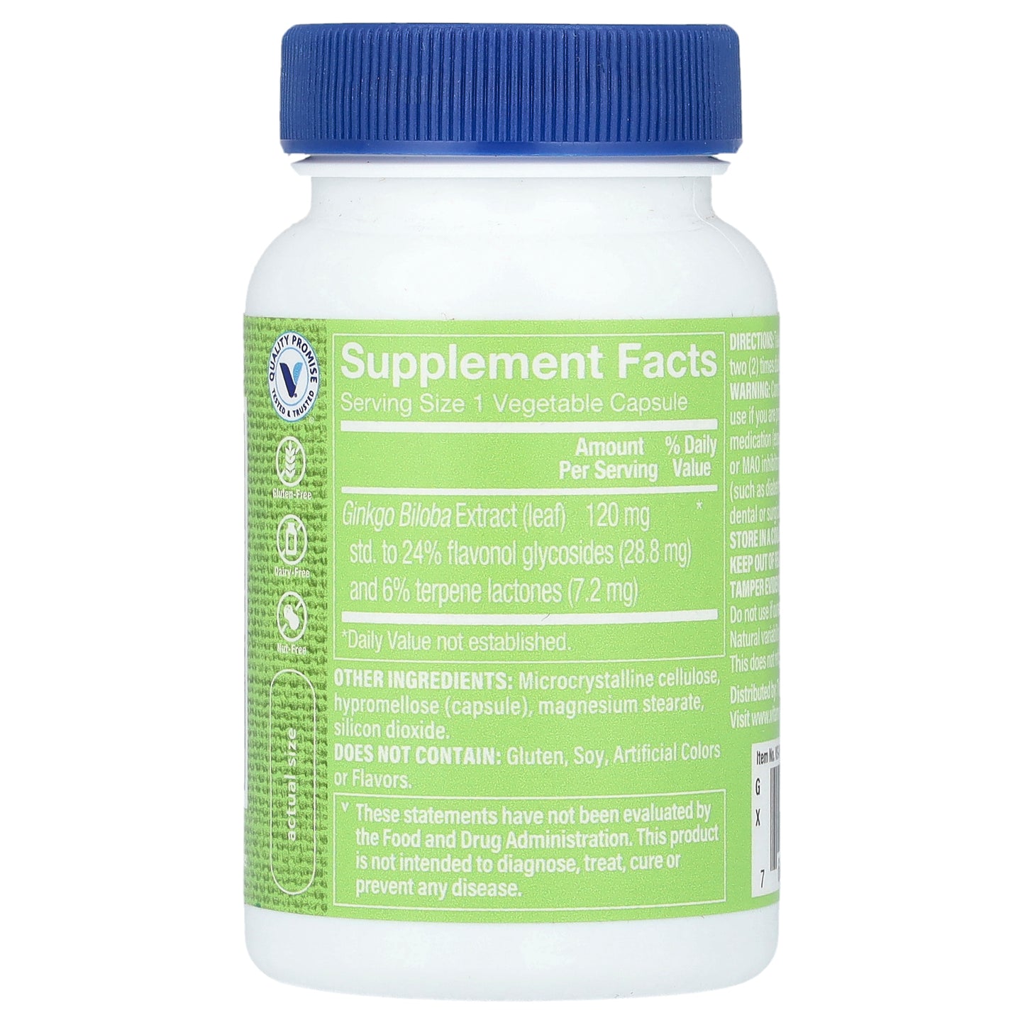 The Vitamin Shoppe, Ginkgo Biloba Extract, 120 mg , 60 Vegetable Capsules