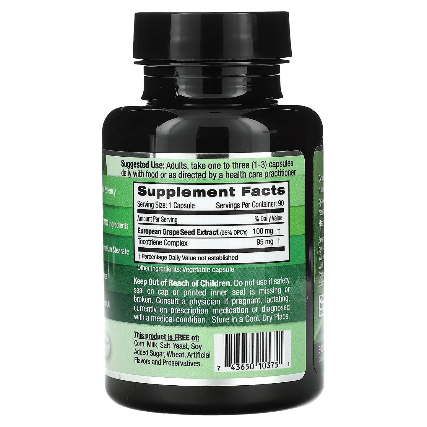 Emerald Laboratories, European Grape Seed Extract, 90 Vegetable Caps