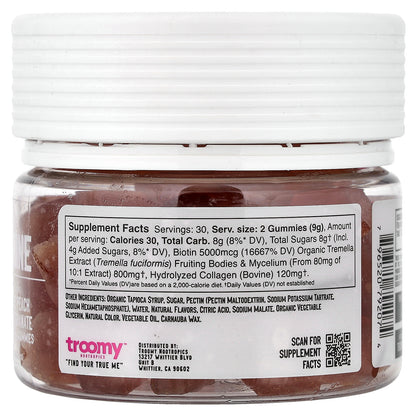 Troomy Nootropics, Shine, Functional Mushrooms Gummies, White Peach Pomegranate, 60 Gummies