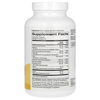 Super Nutrition, Complete B Complex with L-Methylfolate and Methylcobalamin B12, 180 Veggie Capsules