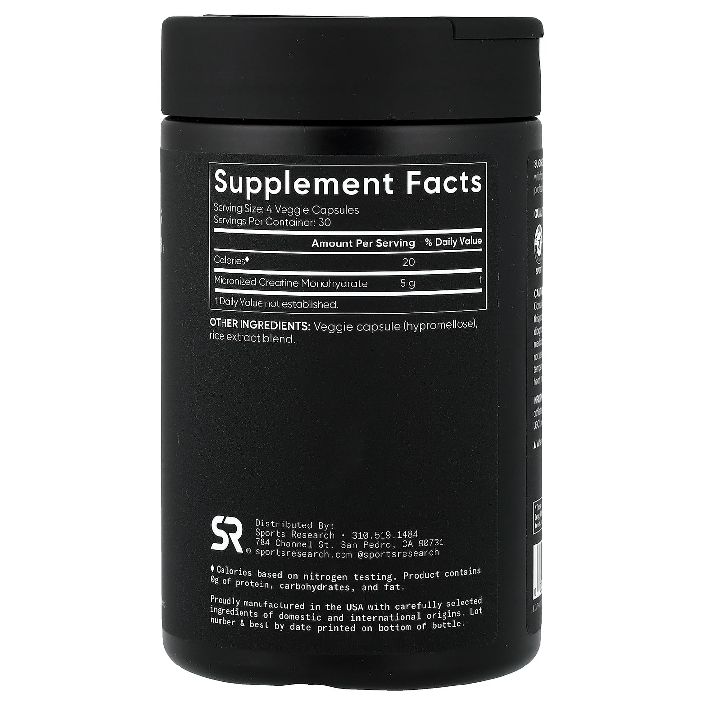 Sports Research, Creatine Monohydrate, Micronized, 120 Veggie Capsules (1.25 g per Capsule)