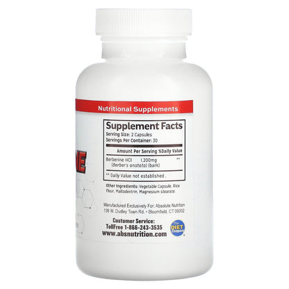 Absolute Nutrition, Berberine, 60 Capsules (600 mg Per Capsule)