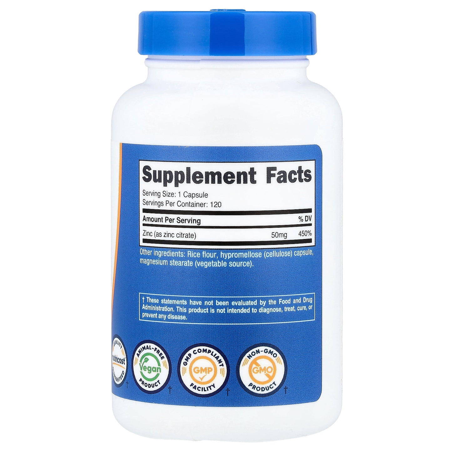 Nutricost, Zinc, 50 mg, 120 Capsules