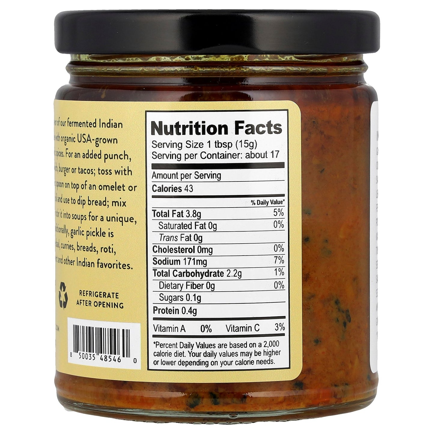Pure Indian Foods, Organic Fermented Garlic Pickle, 9 oz (255 g)