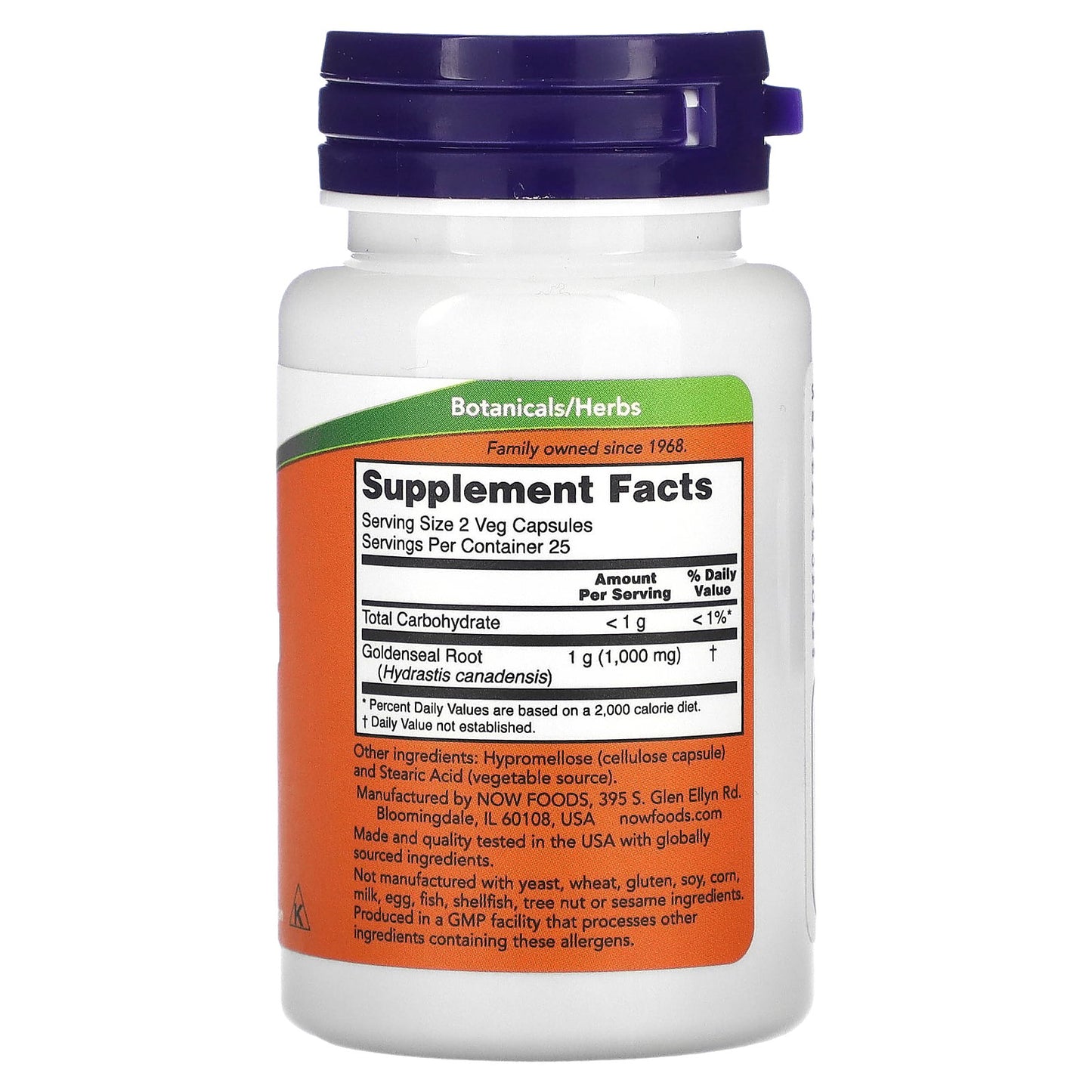 NOW Foods, Goldenseal Root, 500 mg, 50 Veg Capsules