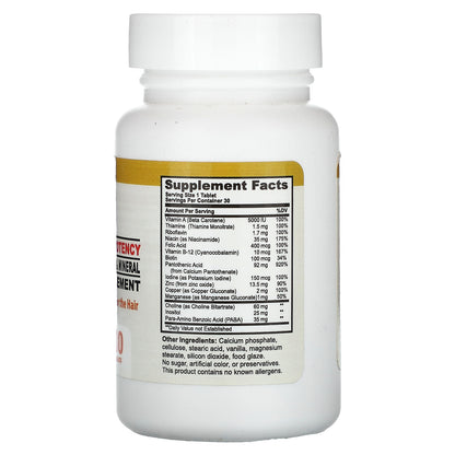 California Natural, Hair, High Potency, 30 Tablets