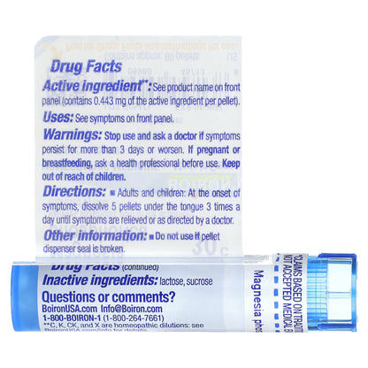 Boiron, Magnesia Phosphorica, 30C, Muscle Cramp Relief, Approx 80 Pellets