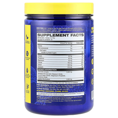 MHP, Impact Hydration, Electrolytes + Creatine, Lemon Lime, 0.98 lbs (15.6 oz)