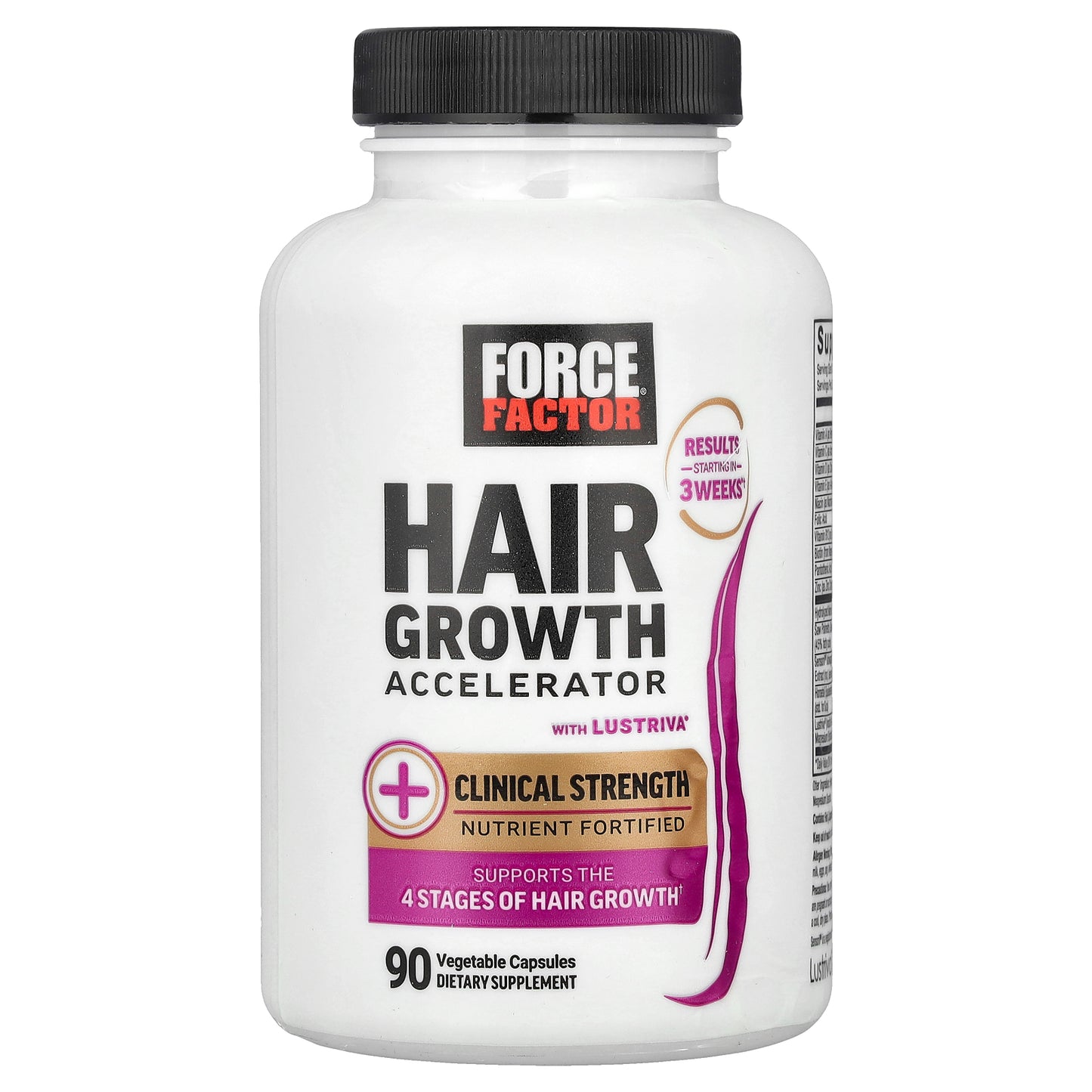 Force Factor, Hair Growth Accelerator With Lustriva®, 90 Vegetable Capsules