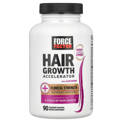 Force Factor, Hair Growth Accelerator With Lustriva®, 90 Vegetable Capsules