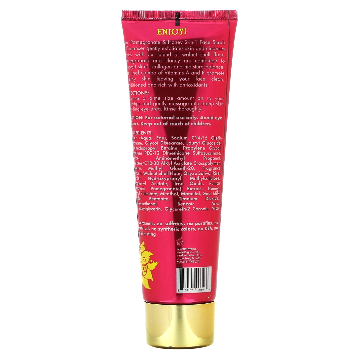 Mielle, 2-In-1 Face Scrub & Cleanser, Pomegranate & Honey, 3 fl oz (85 g)