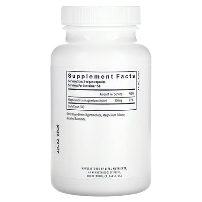 Vital Nutrients, Magnesium (Citrate) , 100 Vegan Capsule