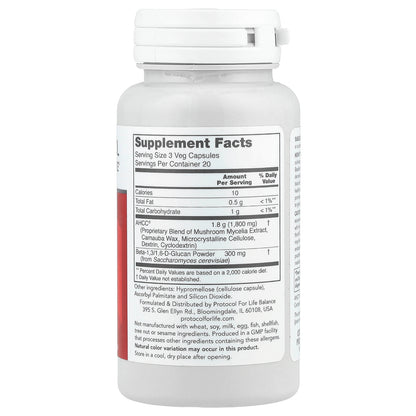 Protocol for Life Balance, AHCC® Plus Beta-Glucan, 60 Veg Capsules