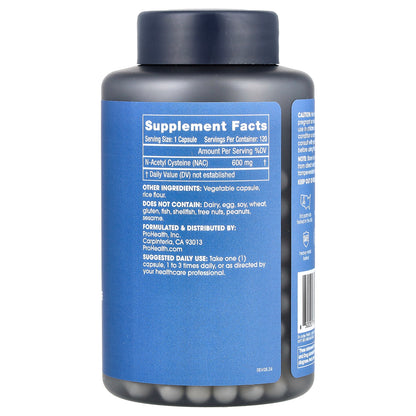 ProHealth Longevity, Pure N-Acetyl Cysteine, 600 mg, 120 Capsules