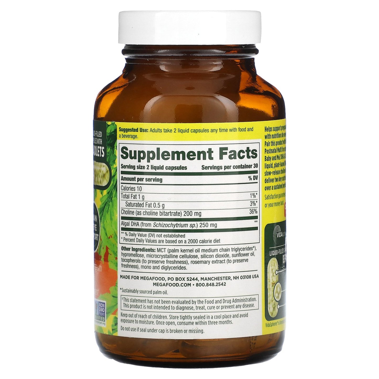 MegaFood, Baby & Me 2, DHA & Choline, 60 Liquid Capsules