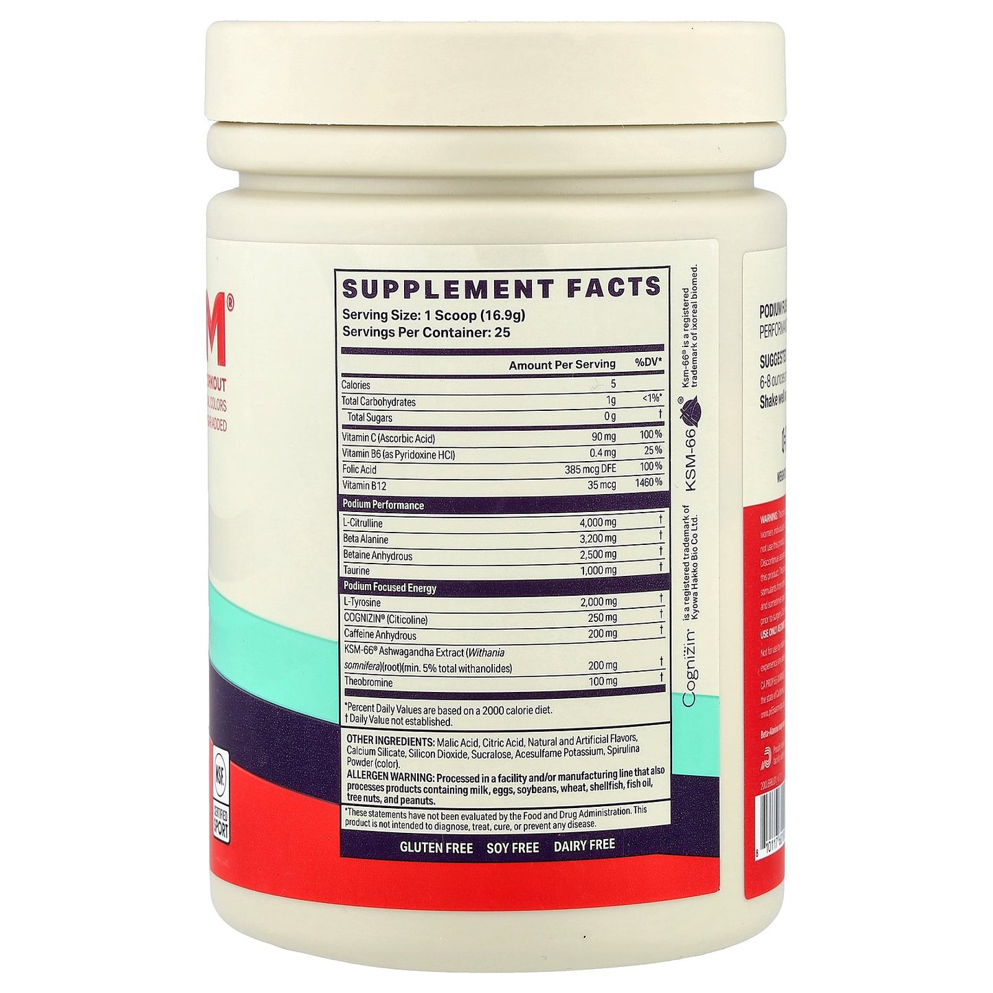 Podium Nutrition, Fuse 2025 Pre Workout, Blue Razz Slushie, 14.9 oz (422.5 g)