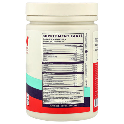 Podium Nutrition, Fuse 2025 Pre Workout, Blue Razz Slushie, 14.9 oz (422.5 g)