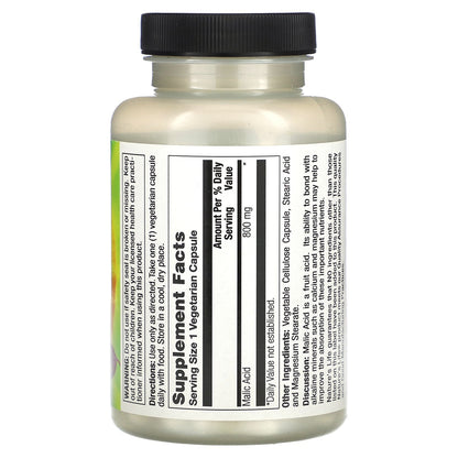 Nature's Life, Malic Acid , 800 mg, 100 Vegetarian Capsules