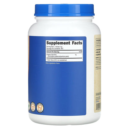 Nutricost, Organic Spirulina, Unflavored, 32.4 oz (907 g)