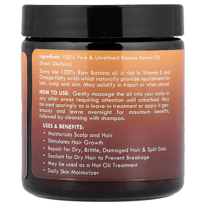 Sunny Isle, 100% Raw & Pure Batana Oil, 4 fl oz (118 ml)