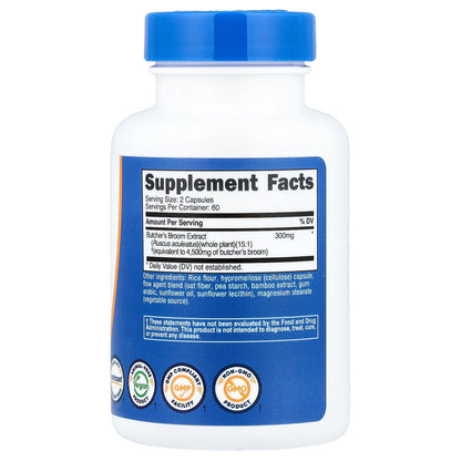 Nutricost, Butcher's Broom, 120 Capsules (150 mg per Capsule)