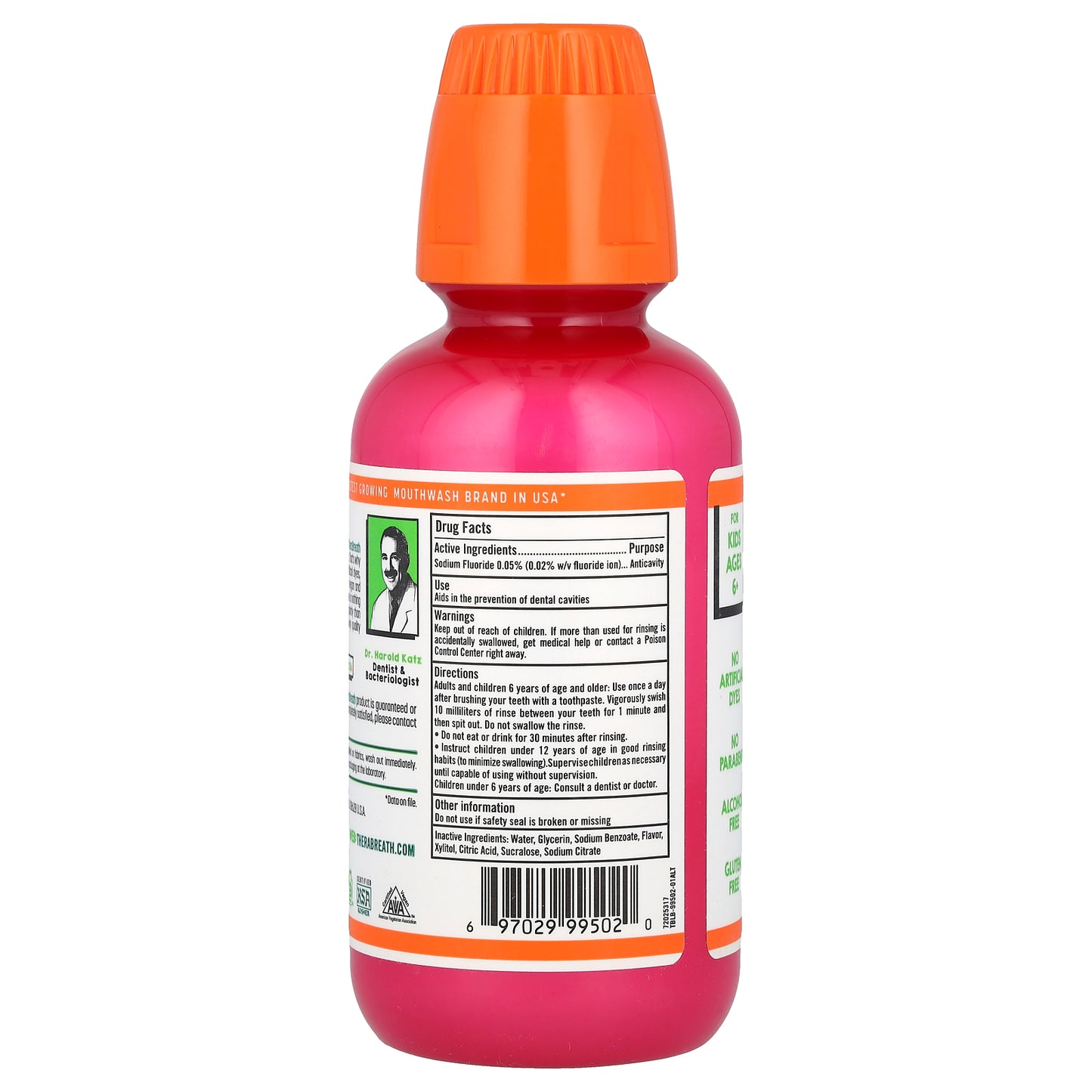 TheraBreath, For Kids! Anti Cavity Oral Rinse, Ages 6+, Strawberry Splash, 10 fl oz (296 ml)