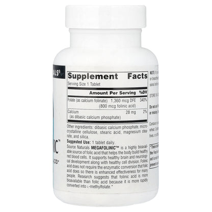 Source Naturals, MegaFolinic™, 800 mcg, 240 Tablets