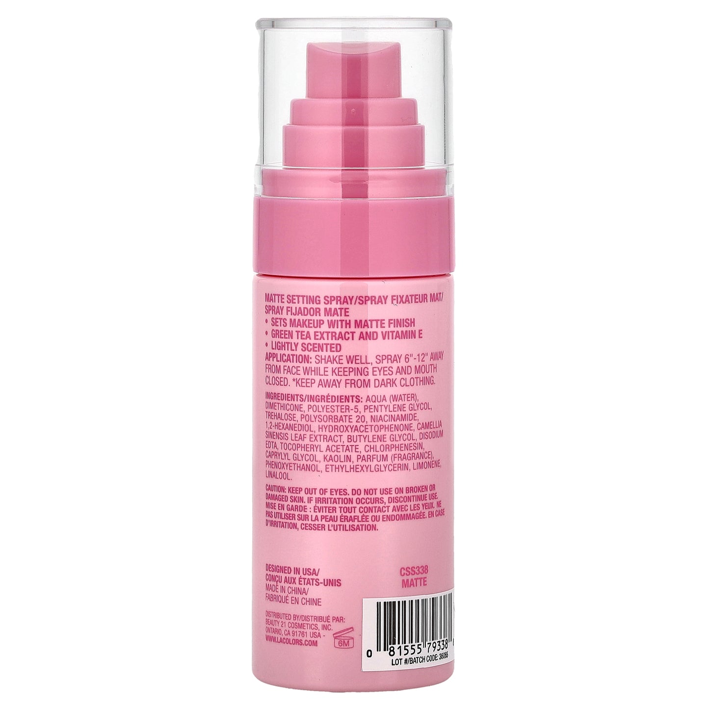 L.A. Colors, Set + Refresh, Makeup Setting Spray, CSS338 Matte, 2.03 fl oz (60 ml)