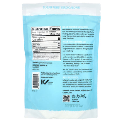 Lakanto, Monkfruit Sweetener with Erythritol, Powdered , 16 oz (454 g)