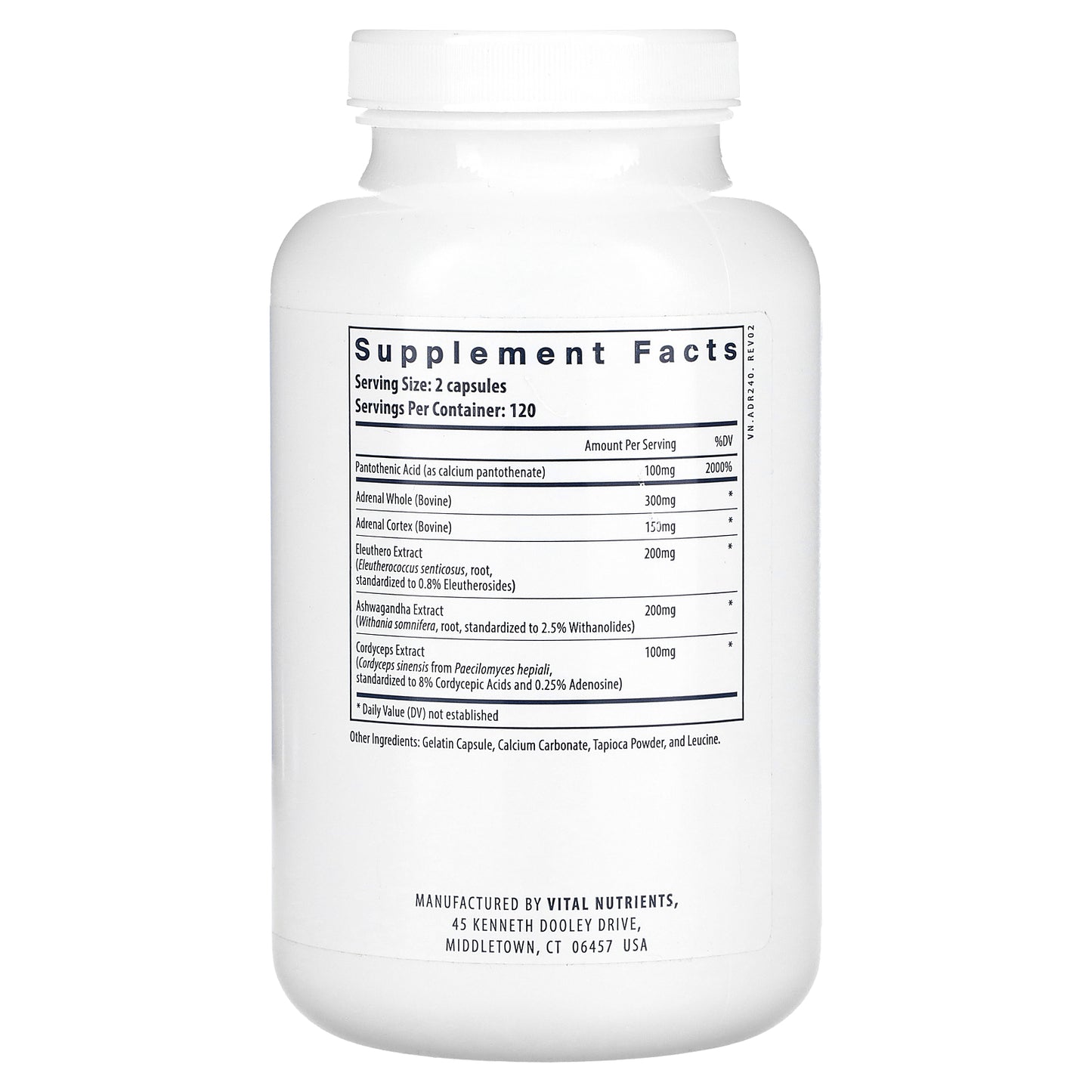 Vital Nutrients, Adrenal Support, 240 Capsules