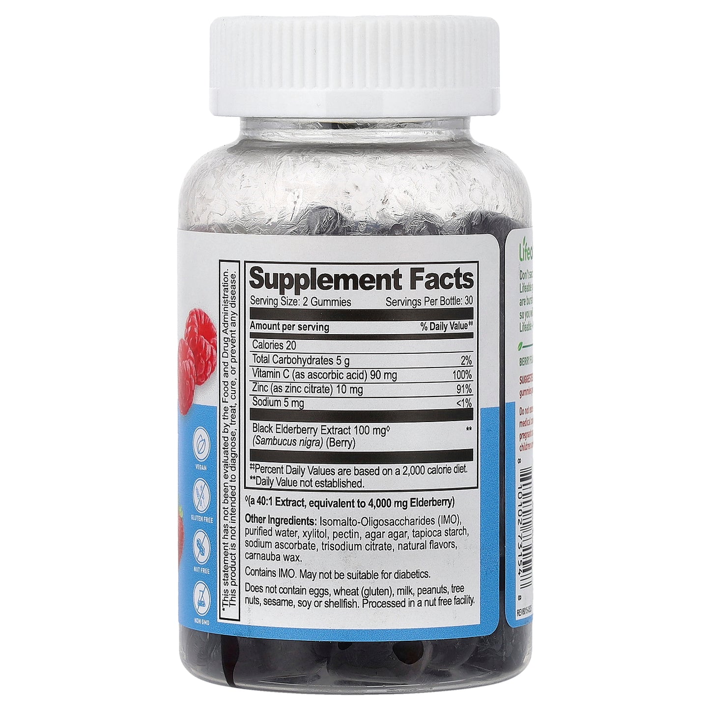 Lifeable, Sambucus Elderberry Gummies, Berry, 60 Gummies