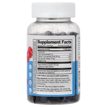 Lifeable, Sambucus Elderberry Gummies, Berry, 60 Gummies