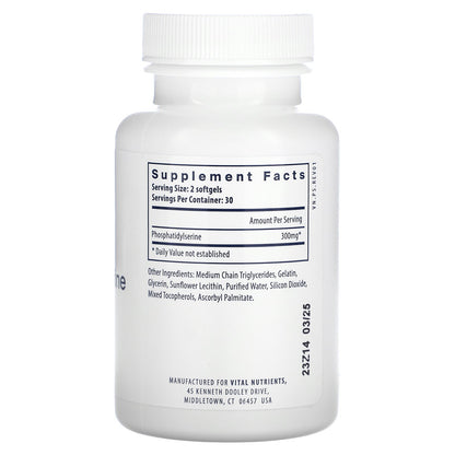Vital Nutrients, Phosphatidylserine, 60 Softgels (150 mg per Softgel)