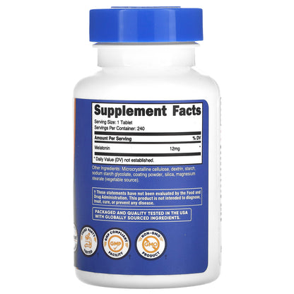 Nutricost, Melatonin, 12 mg, 240 Tablets