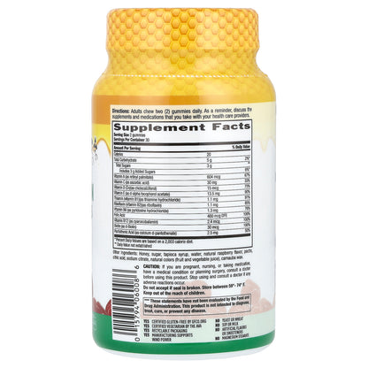 Country Life, Adult Multivitamin Honey Gummies, Natural Raspberry, 60 Gummies