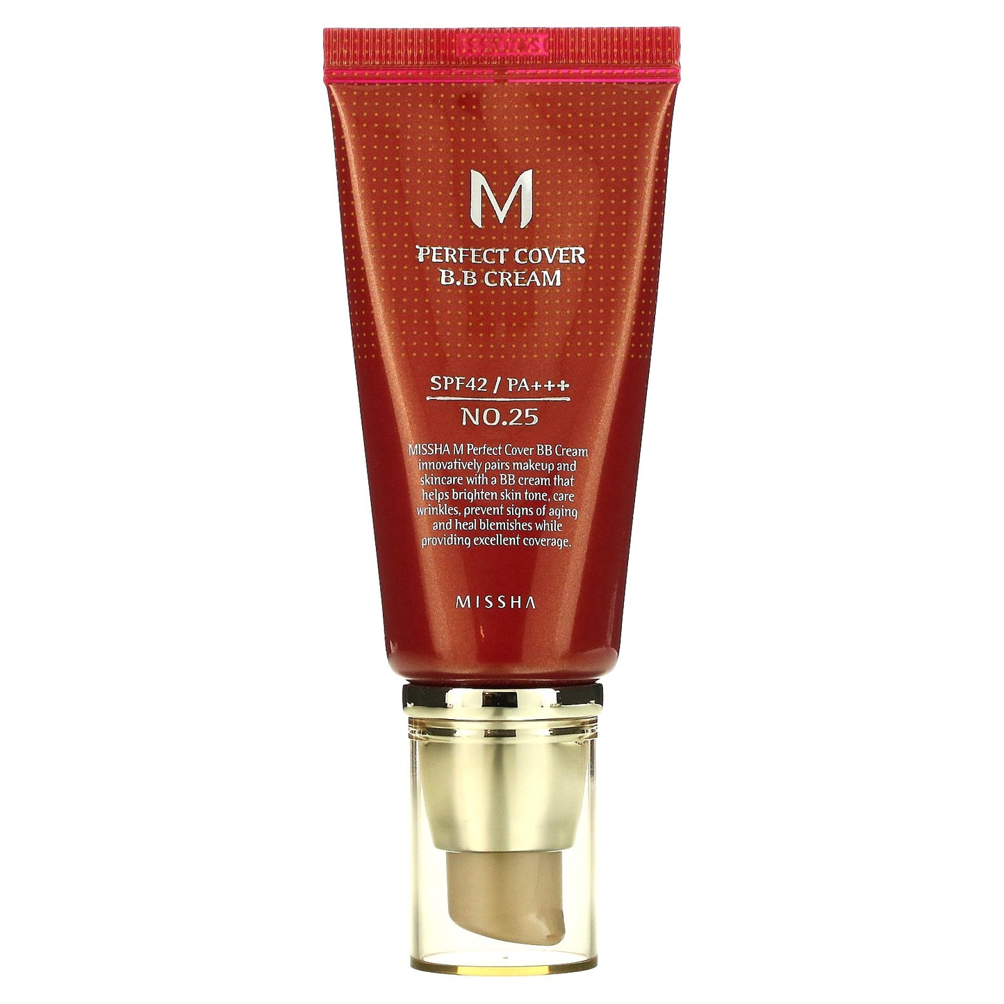 Missha, M Perfect Cover B.B Cream, SPF 42 PA+++, No. 25 Warm Beige, 1.7 oz (50 ml)