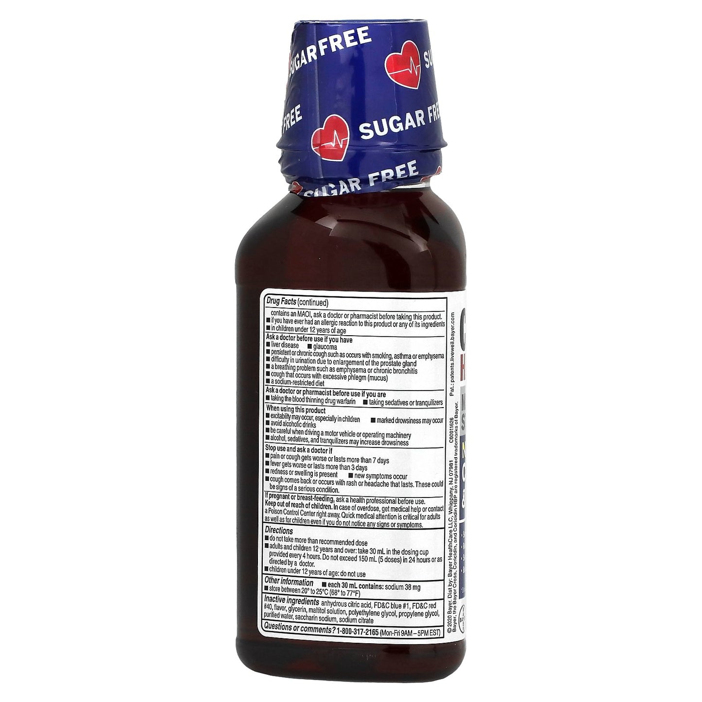 Coricidin HBP, Cold & Flu, Night, Maximum Strength, Cherry, 12 fl oz (355 ml)